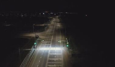 Светодиодное освещение автодороги. Пример. StreetZar Магистраль 150Ш и StreetZar line 80 L-1000 